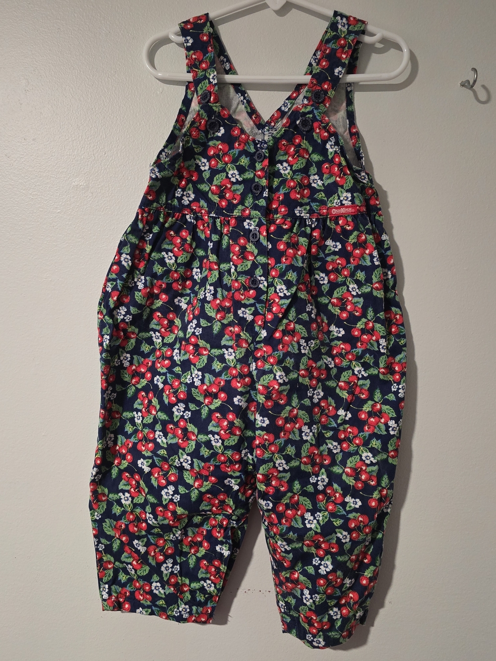 Vintage Oshkosh B’gosh Cherry Print Overalls- Size 2t